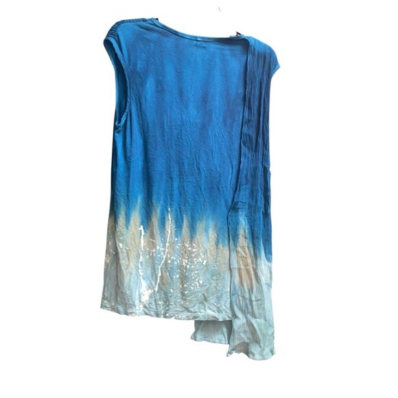 Art of Cloth M Lagenlook Art to Wear Mixed Media Sleeveless Tunic Top - Picture 4 of 7